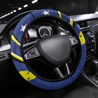 Curacao Flag Day Steering Wheel Cover Korsou Map Simple Style