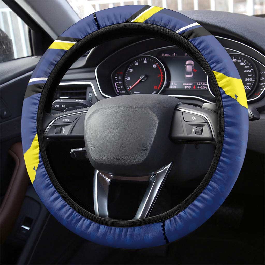 Curacao Flag Day Steering Wheel Cover Korsou Map Simple Style