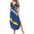 Curacao Flag Day Summer Maxi Dress Korsou Map Simple Style