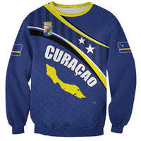 Curacao Flag Day Sweatshirt Korsou Map Simple Style