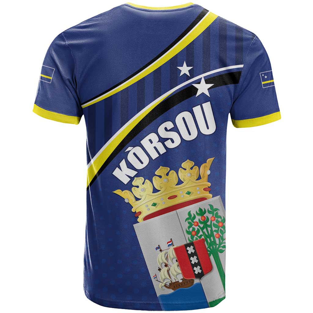 Curacao Flag Day T Shirt Korsou Map Simple Style