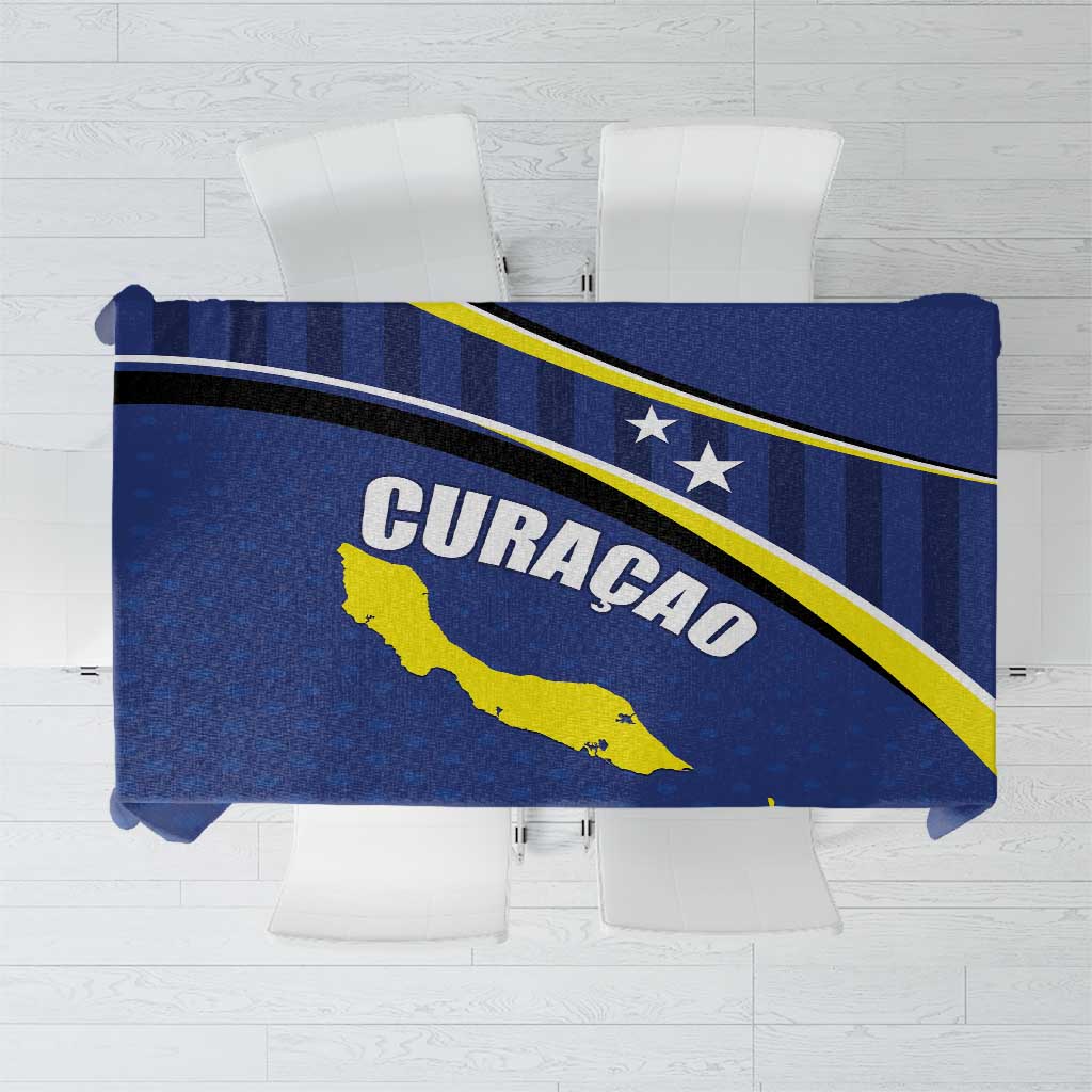 Curacao Flag Day Tablecloth Korsou Map Simple Style