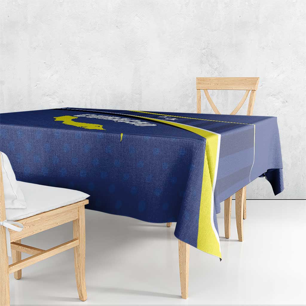 Curacao Flag Day Tablecloth Korsou Map Simple Style