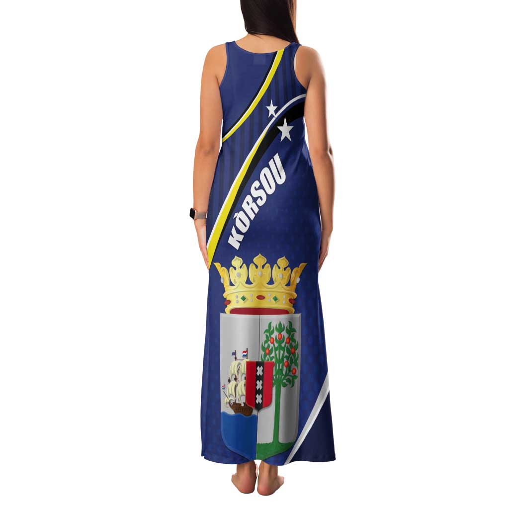 Curacao Flag Day Tank Maxi Dress Korsou Map Simple Style