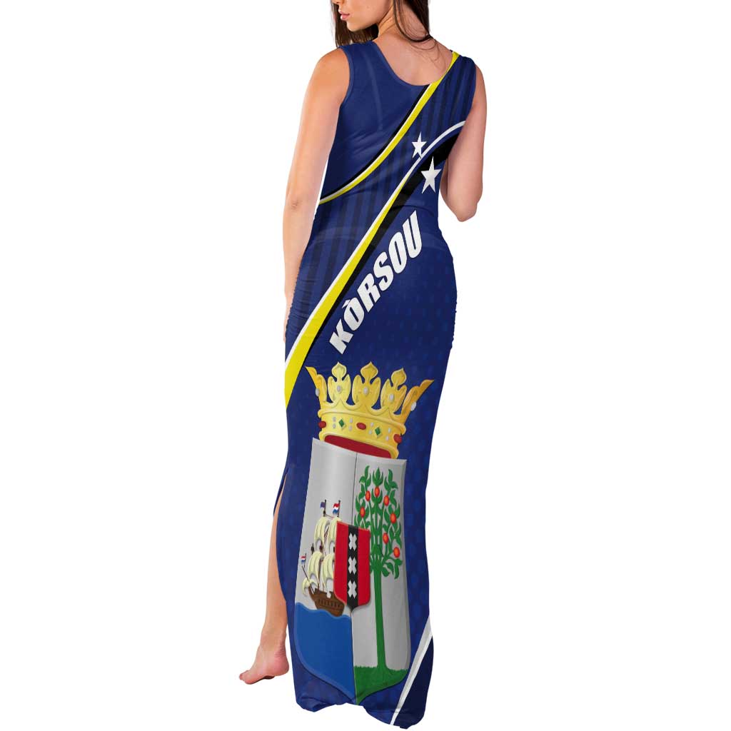 Curacao Flag Day Tank Maxi Dress Korsou Map Simple Style