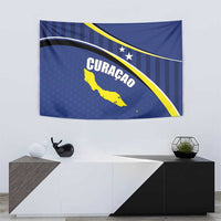 Curacao Flag Day Tapestry Korsou Map Simple Style