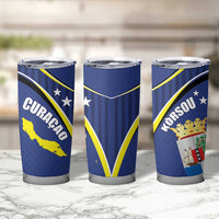 Curacao Flag Day Tumbler Cup Korsou Map Simple Style