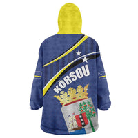 Curacao Flag Day Wearable Blanket Hoodie Korsou Map Simple Style