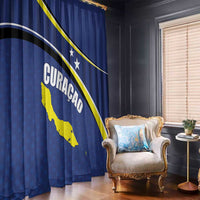 Curacao Flag Day Window Curtain Korsou Map Simple Style