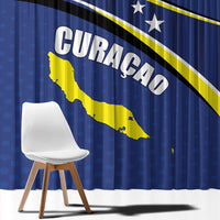 Curacao Flag Day Window Curtain Korsou Map Simple Style