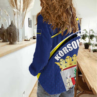 Curacao Flag Day Women Casual Shirt Korsou Map Simple Style