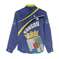 Curacao Flag Day Women Casual Shirt Korsou Map Simple Style