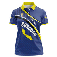 Curacao Flag Day Women Polo Shirt Korsou Map Simple Style