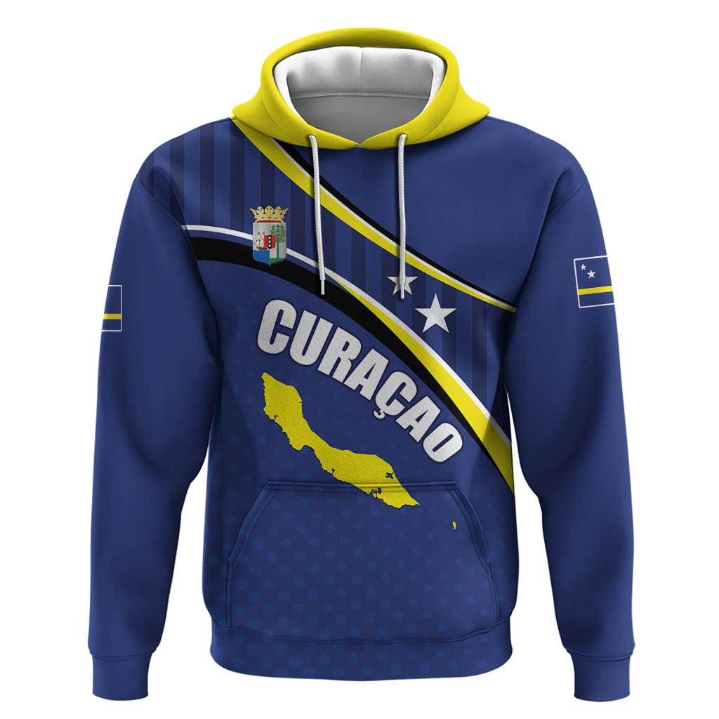 Curacao Flag Day Zip Hoodie Korsou Map Simple Style