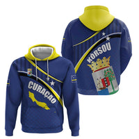 Curacao Flag Day Zip Hoodie Korsou Map Simple Style