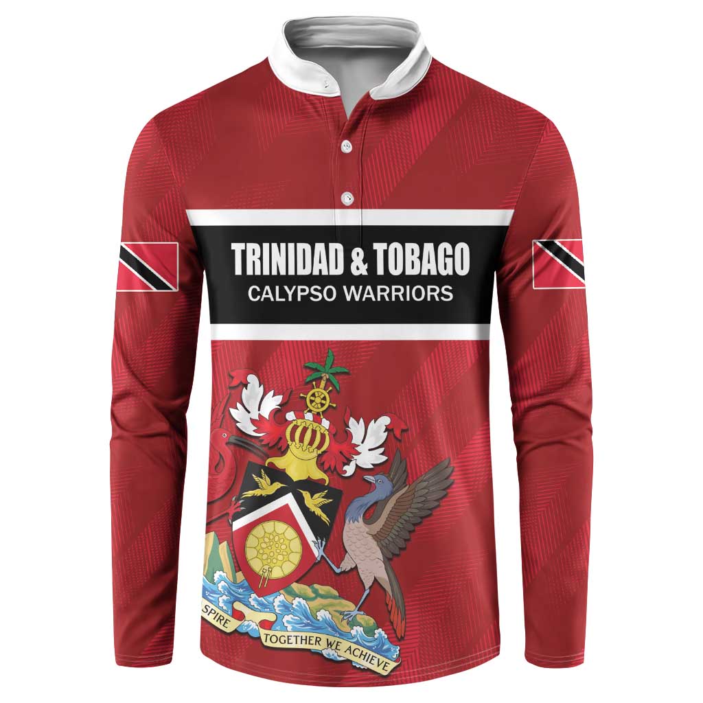 Custom Trinidad and Tobago Rugby Button Sweatshirt Come On Calypso Warriors