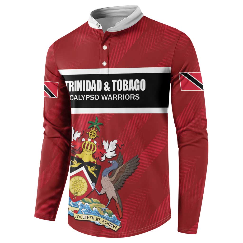 Custom Trinidad and Tobago Rugby Button Sweatshirt Come On Calypso Warriors