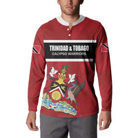 Custom Trinidad and Tobago Rugby Button Sweatshirt Come On Calypso Warriors