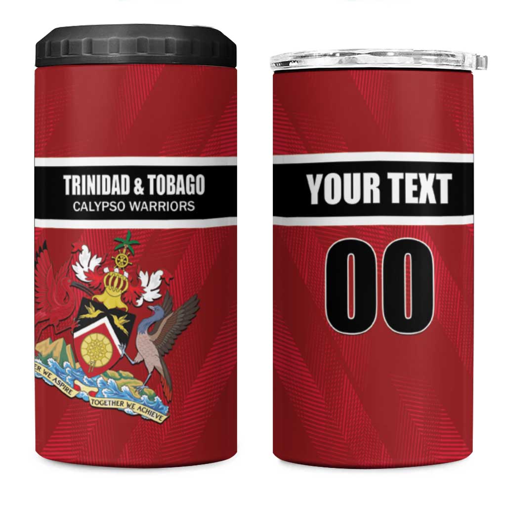 Custom Trinidad and Tobago Rugby 4 in 1 Can Cooler Tumbler Come On Calypso Warriors