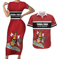 Custom Trinidad and Tobago Rugby Couples Matching Short Sleeve Bodycon Dress and Hawaiian Shirt Come On Calypso Warriors