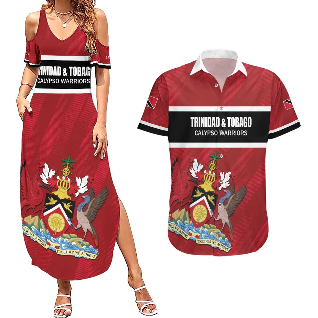 Custom Trinidad and Tobago Rugby Couples Matching Summer Maxi Dress and Hawaiian Shirt Come On Calypso Warriors