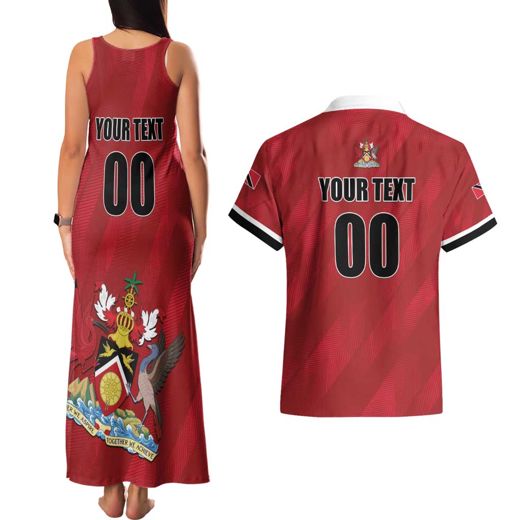 Custom Trinidad and Tobago Rugby Couples Matching Tank Maxi Dress and Hawaiian Shirt Come On Calypso Warriors