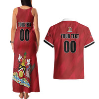 Custom Trinidad and Tobago Rugby Couples Matching Tank Maxi Dress and Hawaiian Shirt Come On Calypso Warriors