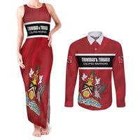 Custom Trinidad and Tobago Rugby Couples Matching Tank Maxi Dress and Long Sleeve Button Shirt Come On Calypso Warriors
