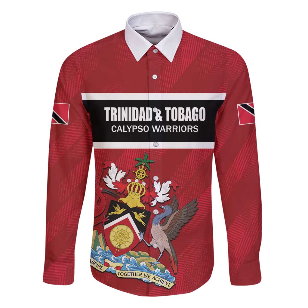 Custom Trinidad and Tobago Rugby Family Matching Long Sleeve Bodycon Dress and Hawaiian Shirt Come On Calypso Warriors