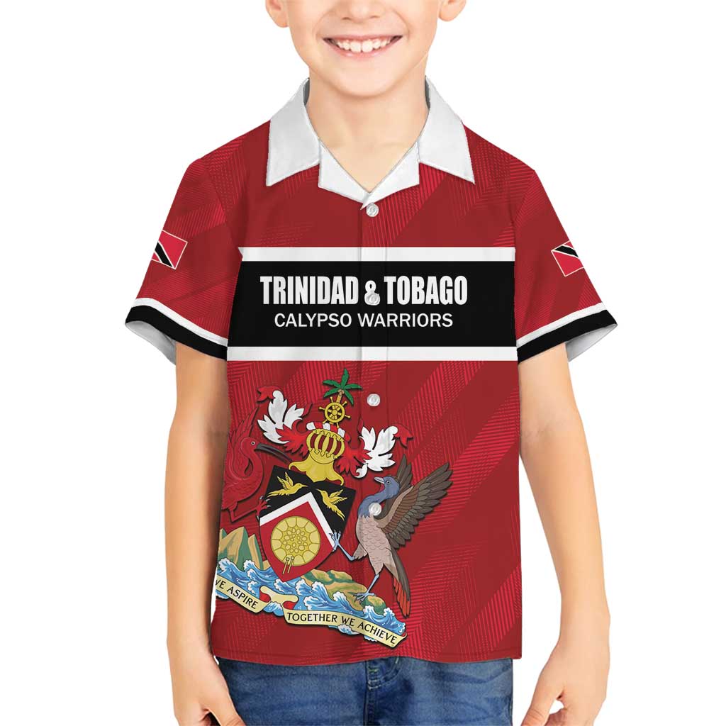Custom Trinidad and Tobago Rugby Family Matching Long Sleeve Bodycon Dress and Hawaiian Shirt Come On Calypso Warriors