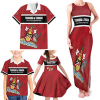 Custom Trinidad and Tobago Rugby Family Matching Tank Maxi Dress and Hawaiian Shirt Come On Calypso Warriors
