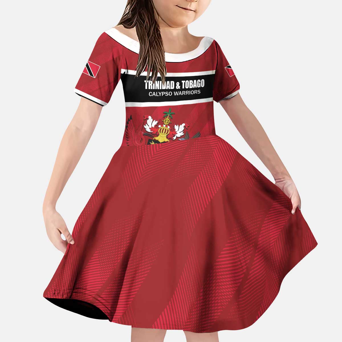 Custom Trinidad and Tobago Rugby Kid Short Sleeve Dress Come On Calypso Warriors
