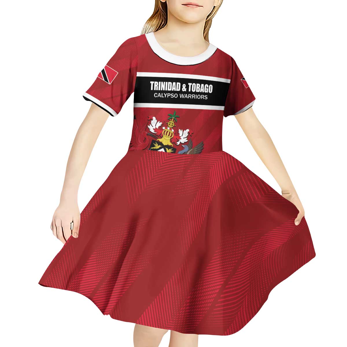Custom Trinidad and Tobago Rugby Kid Short Sleeve Dress Come On Calypso Warriors