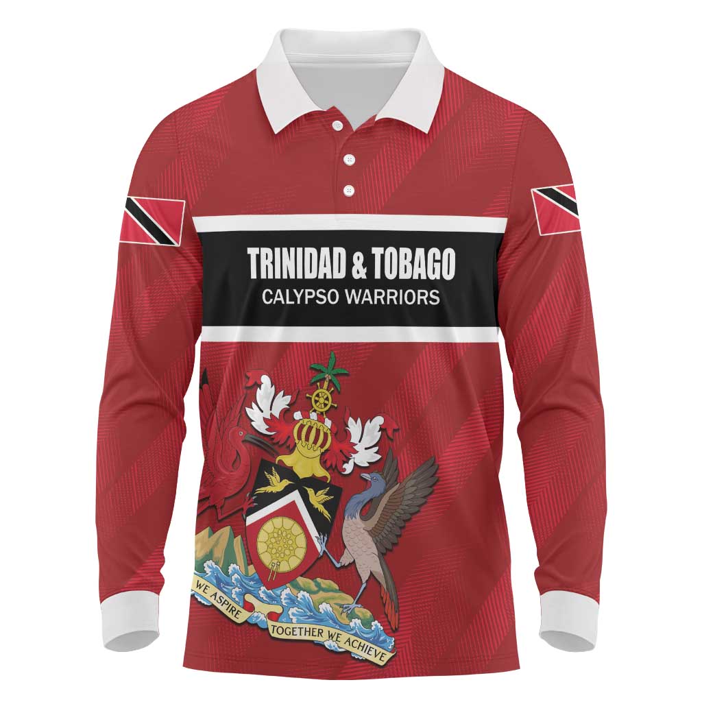 Custom Trinidad and Tobago Rugby Long Sleeve Polo Shirt Come On Calypso Warriors