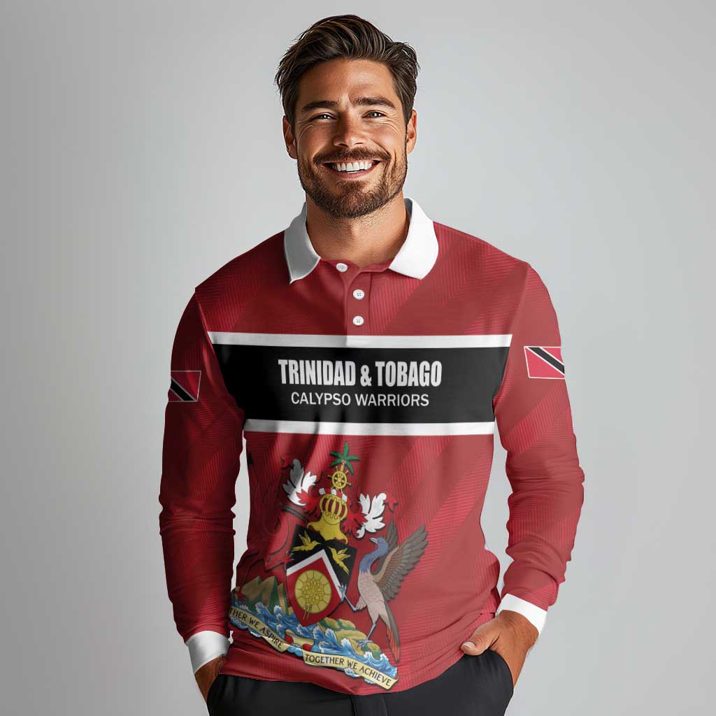 Custom Trinidad and Tobago Rugby Long Sleeve Polo Shirt Come On Calypso Warriors