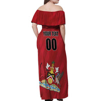 Custom Trinidad and Tobago Rugby Off Shoulder Maxi Dress Come On Calypso Warriors