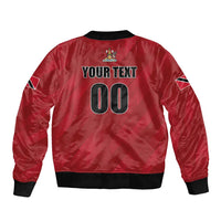 Custom Trinidad and Tobago Rugby Sleeve Zip Bomber Jacket Come On Calypso Warriors