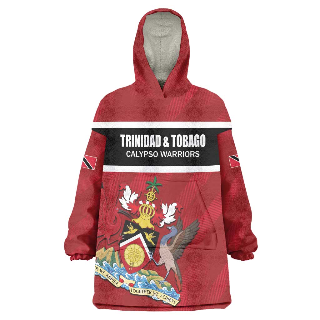 Custom Trinidad and Tobago Rugby Wearable Blanket Hoodie Come On Calypso Warriors