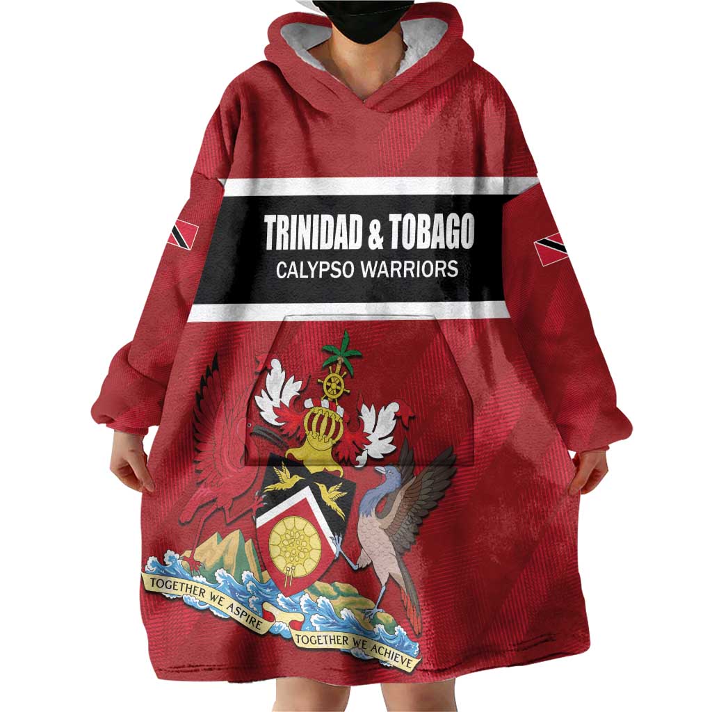 Custom Trinidad and Tobago Rugby Wearable Blanket Hoodie Come On Calypso Warriors