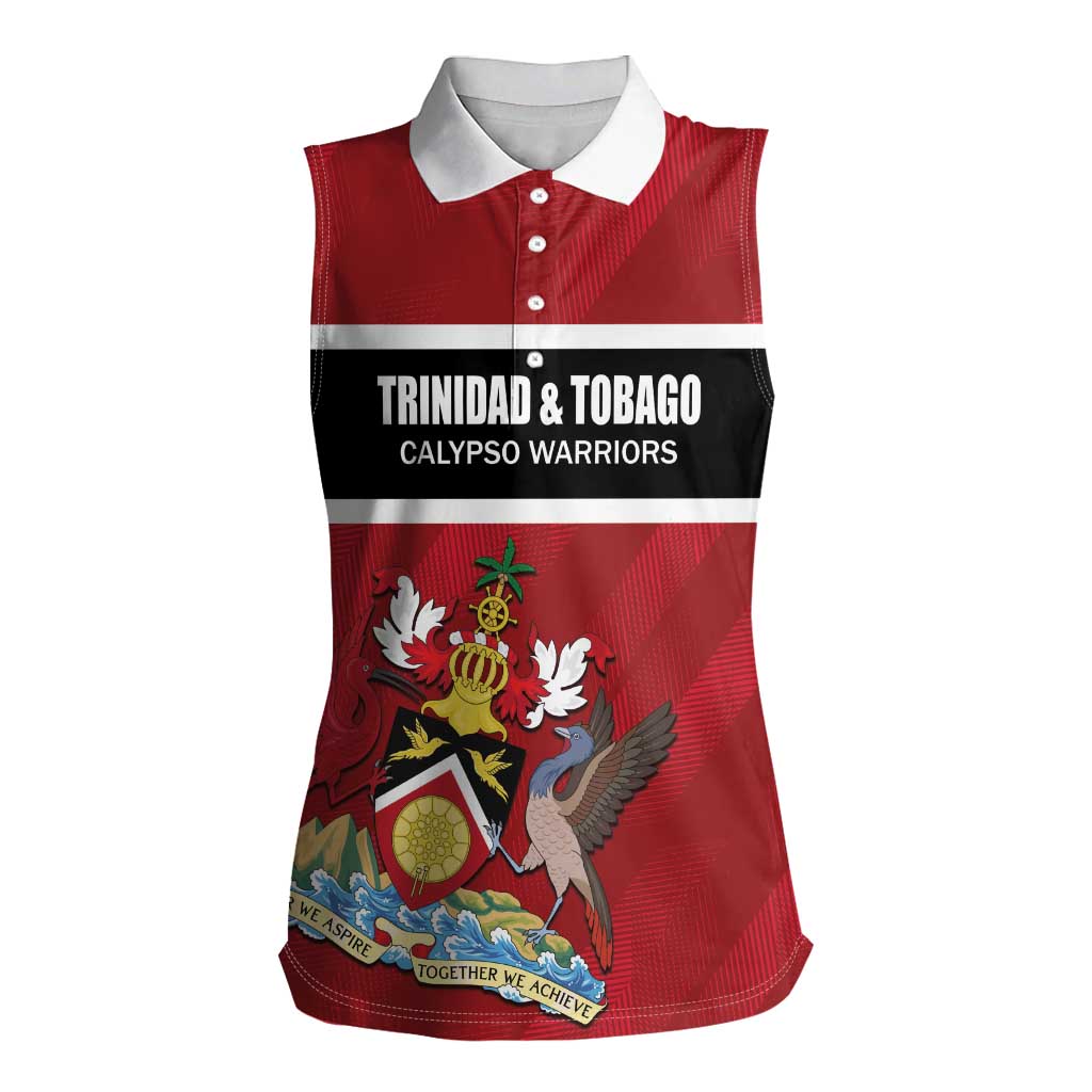 Custom Trinidad and Tobago Rugby Women Sleeveless Polo Shirt Come On Calypso Warriors