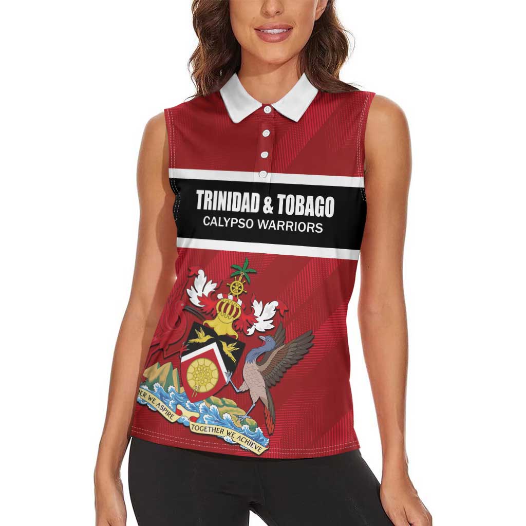 Custom Trinidad and Tobago Rugby Women Sleeveless Polo Shirt Come On Calypso Warriors