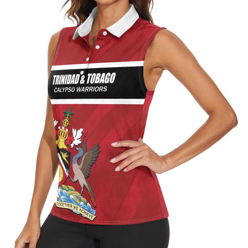 Custom Trinidad and Tobago Rugby Women Sleeveless Polo Shirt Come On Calypso Warriors