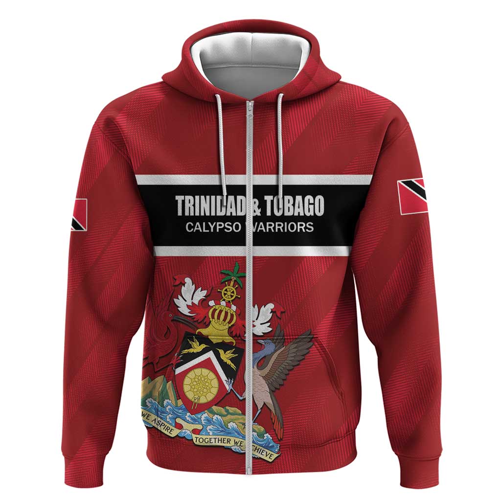 Custom Trinidad and Tobago Rugby Zip Hoodie Come On Calypso Warriors