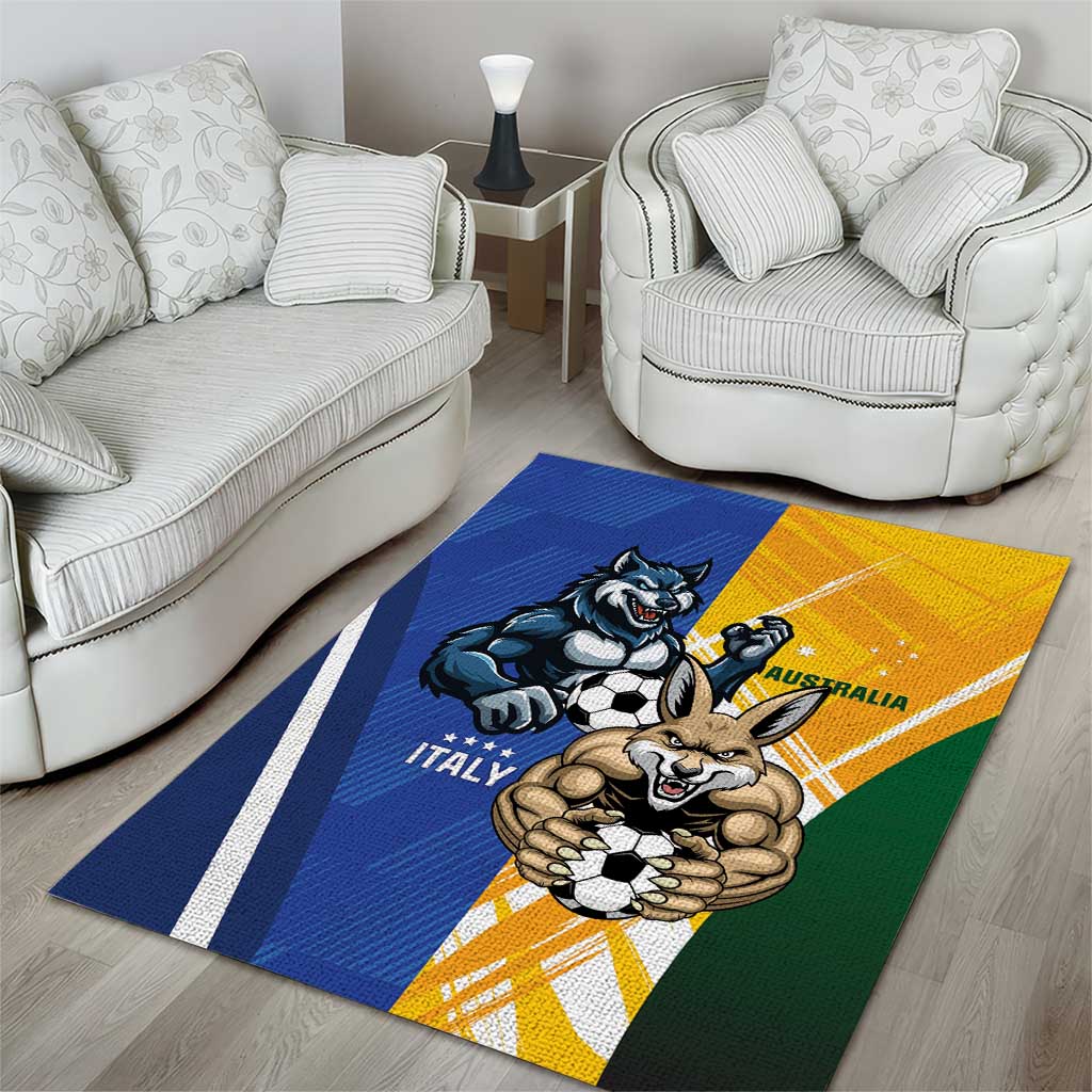 Italy And Australia Soccer Area Rug Gli Azzurri Vs Socceroos