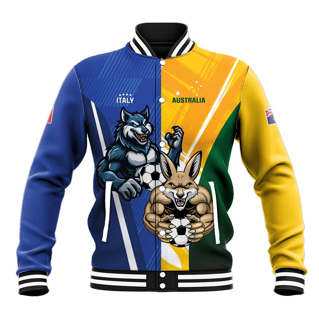 Custom Italy And Australia Soccer Baseball Jacket Gli Azzurri Vs Socceroos