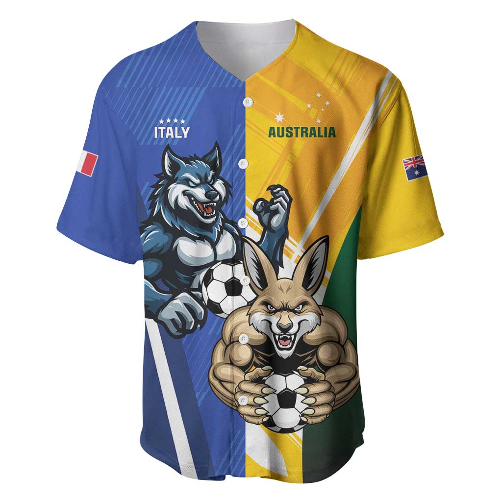 Custom Italy And Australia Soccer Baseball Jersey Gli Azzurri Vs Socceroos