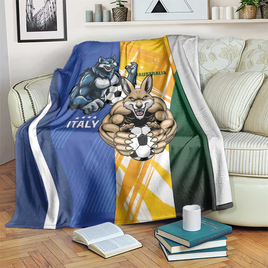 Italy And Australia Soccer Blanket Gli Azzurri Vs Socceroos