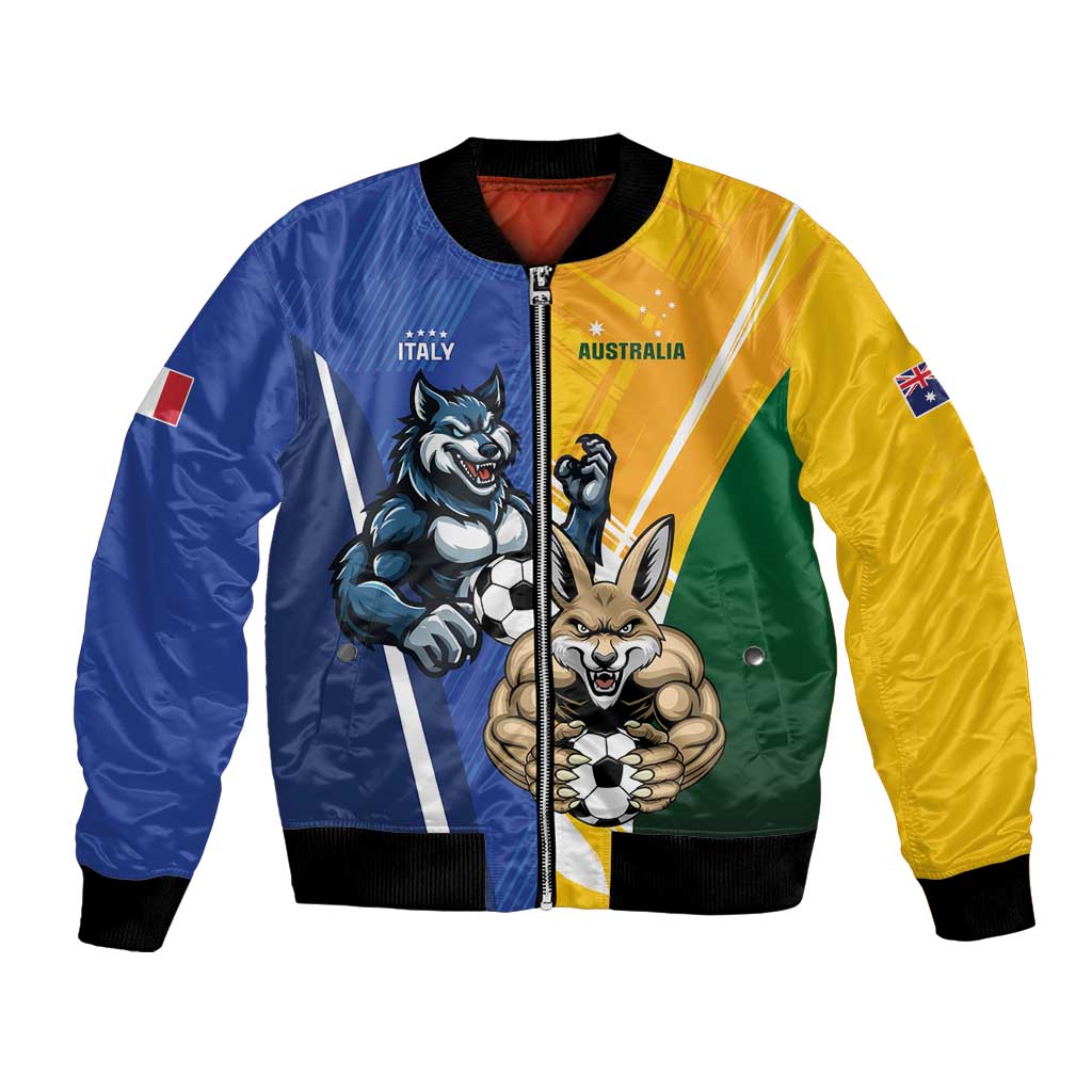 Custom Italy And Australia Soccer Bomber Jacket Gli Azzurri Vs Socceroos