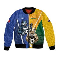 Custom Italy And Australia Soccer Bomber Jacket Gli Azzurri Vs Socceroos