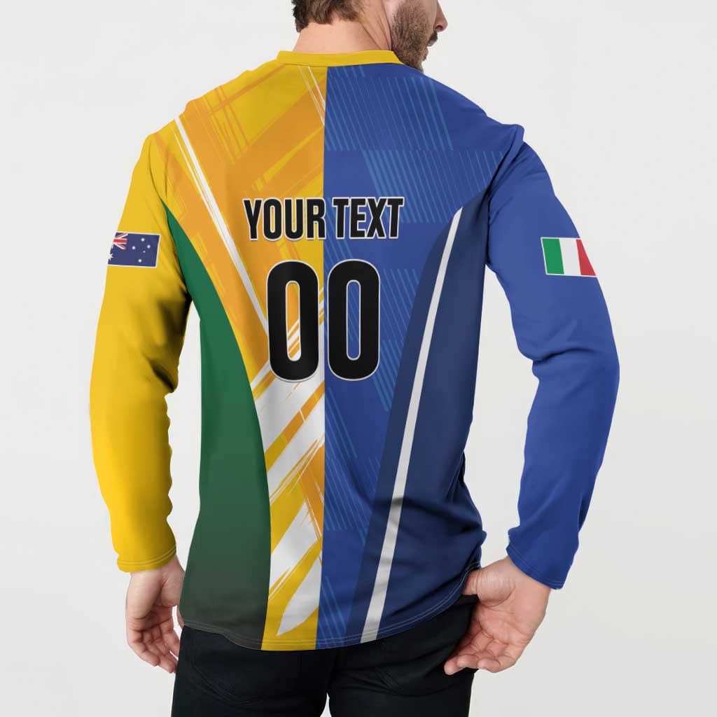 Custom Italy And Australia Soccer Button Sweatshirt Gli Azzurri Vs Socceroos